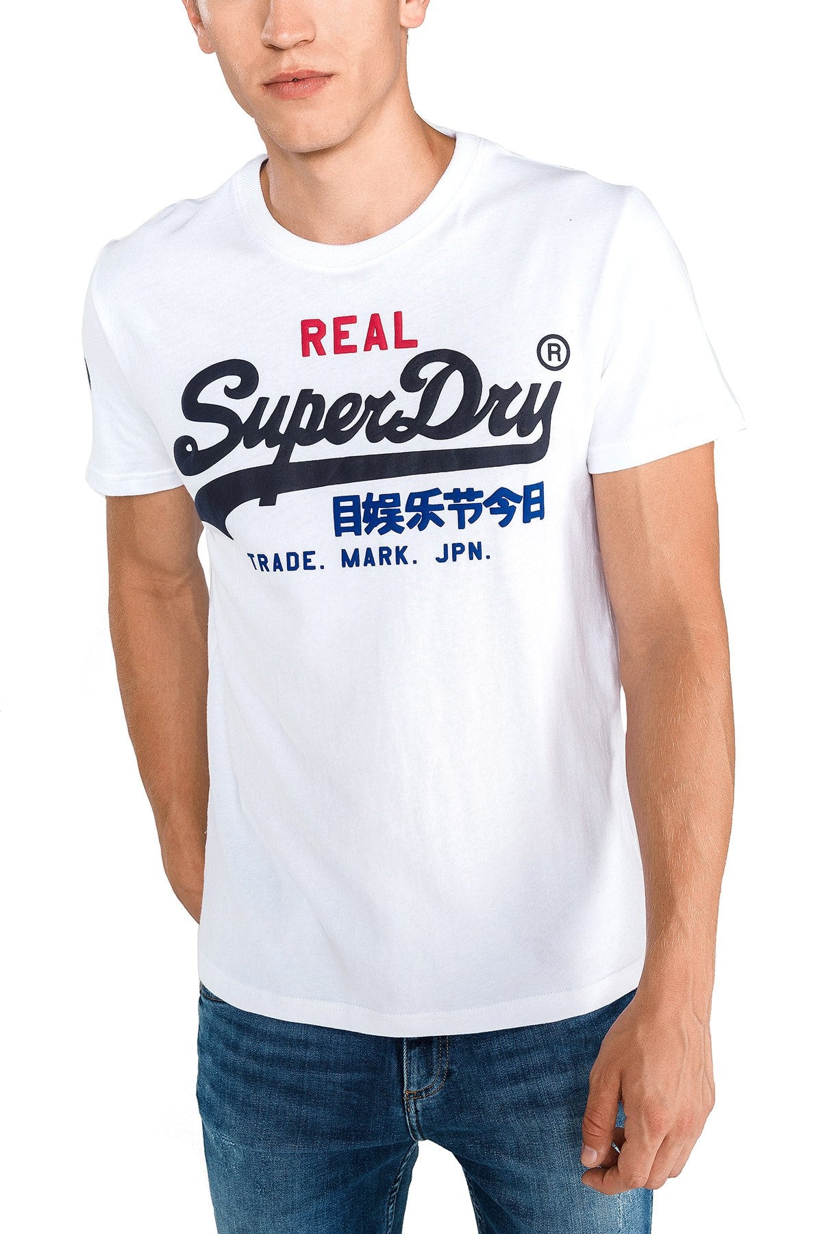SuperDry Optic-White Vintage Logo Tri Tee