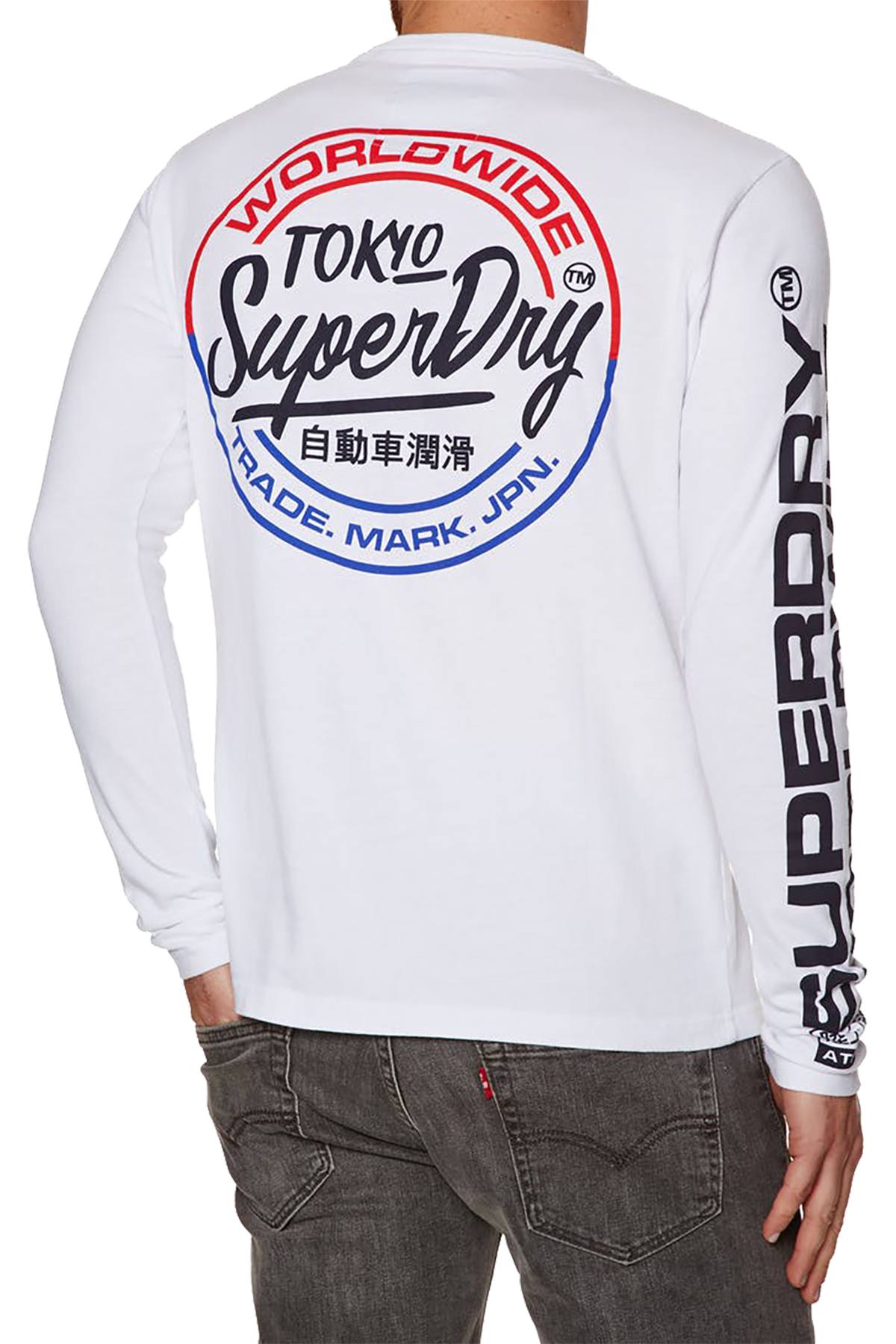 SuperDry Optic-White World-Wide Ticket Type L/S T-Shirt