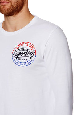 SuperDry Optic-White World-Wide Ticket Type L/S T-Shirt thumbnail 4