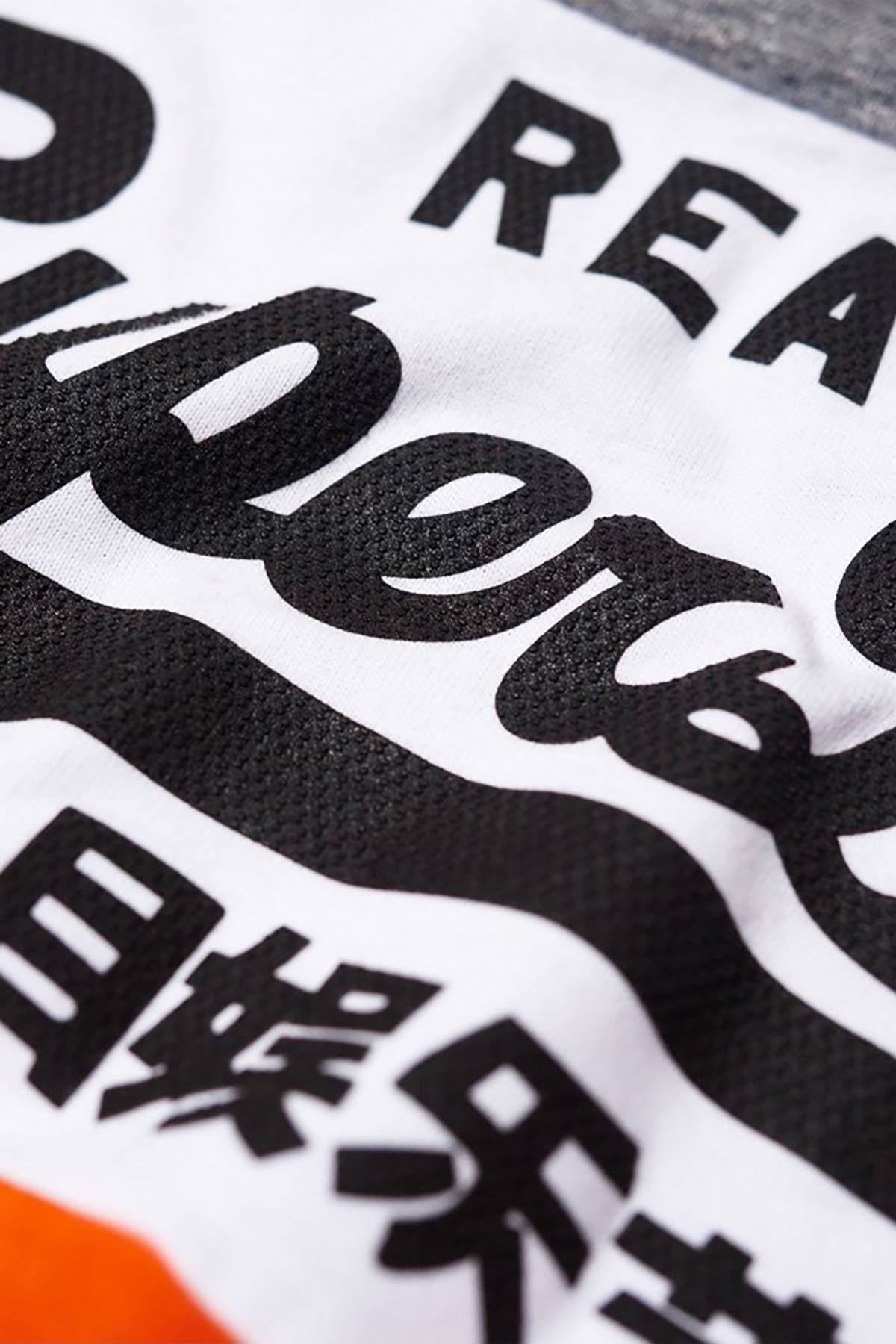 SuperDry Plate-Grey/White/Orange Vintage Logo Panel T-Shirt