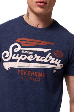 SuperDry Princedom-Blue Marl High Flyers Duo T-Shirt thumbnail 4