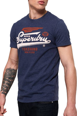 SuperDry Princedom-Blue Marl High Flyers Duo T-Shirt thumbnail 1