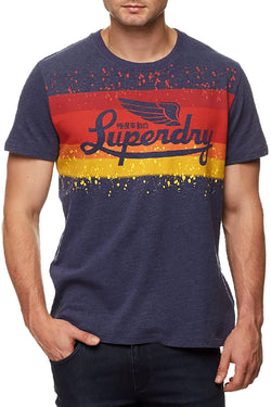 SuperDry Princedom-Blue Marl Icarus T-Shirt thumbnail 4