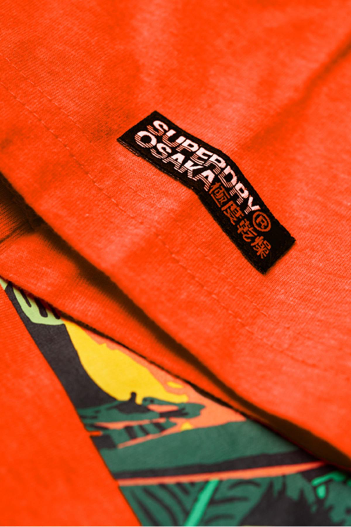 SuperDry Radiant-Orange Osaka Mid-Weight Graphic Tee