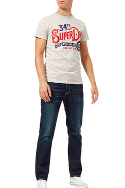 SuperDry Sea-Stone/Snowy-Grey NYC Goods Co T-Shirt thumbnail 2