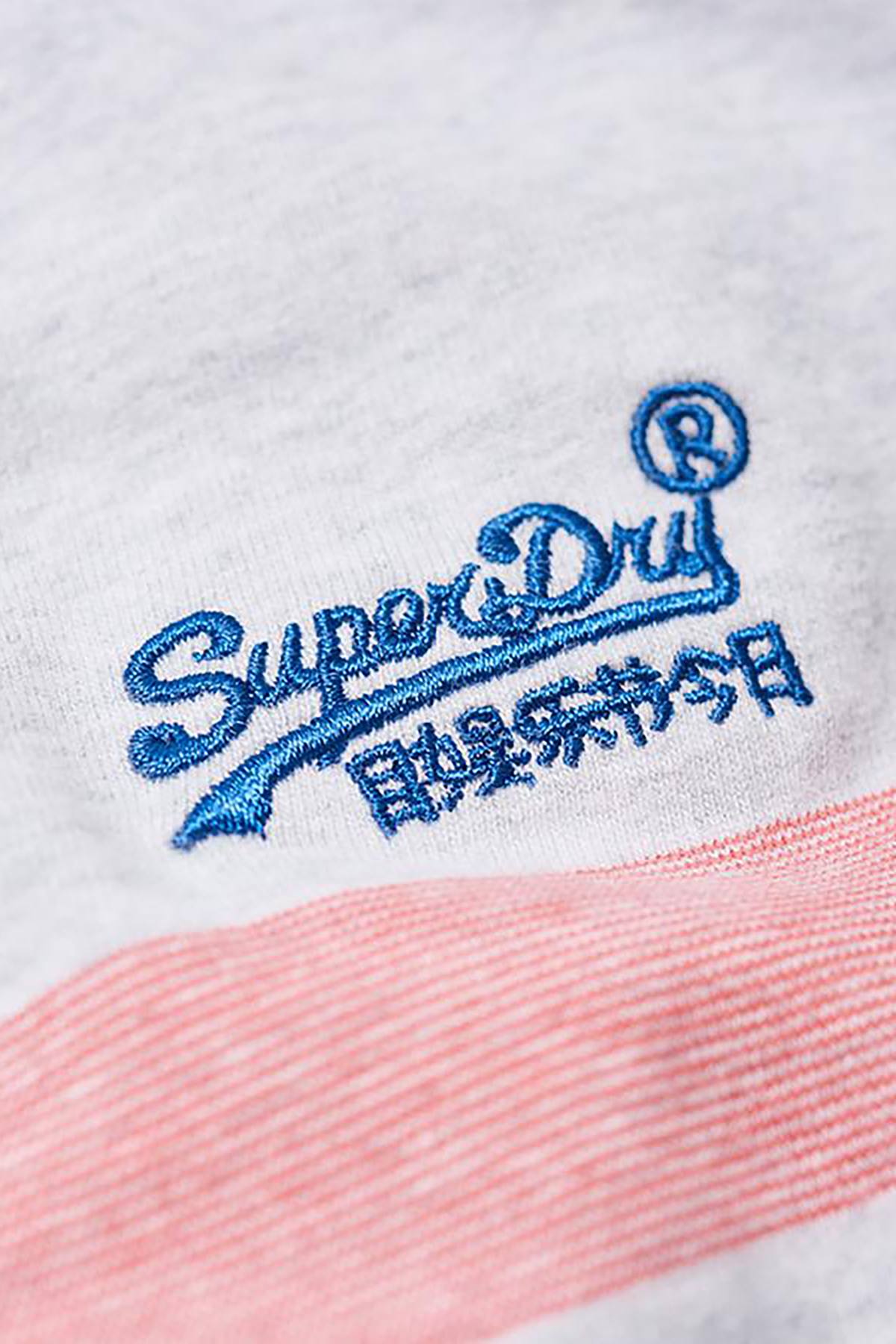 SuperDry Silver-Birch Marl Classic Hardwick Striped Polo Shirt