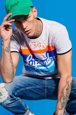 SuperDry Silver-Birch Marl Icarus T-Shirt thumbnail 4