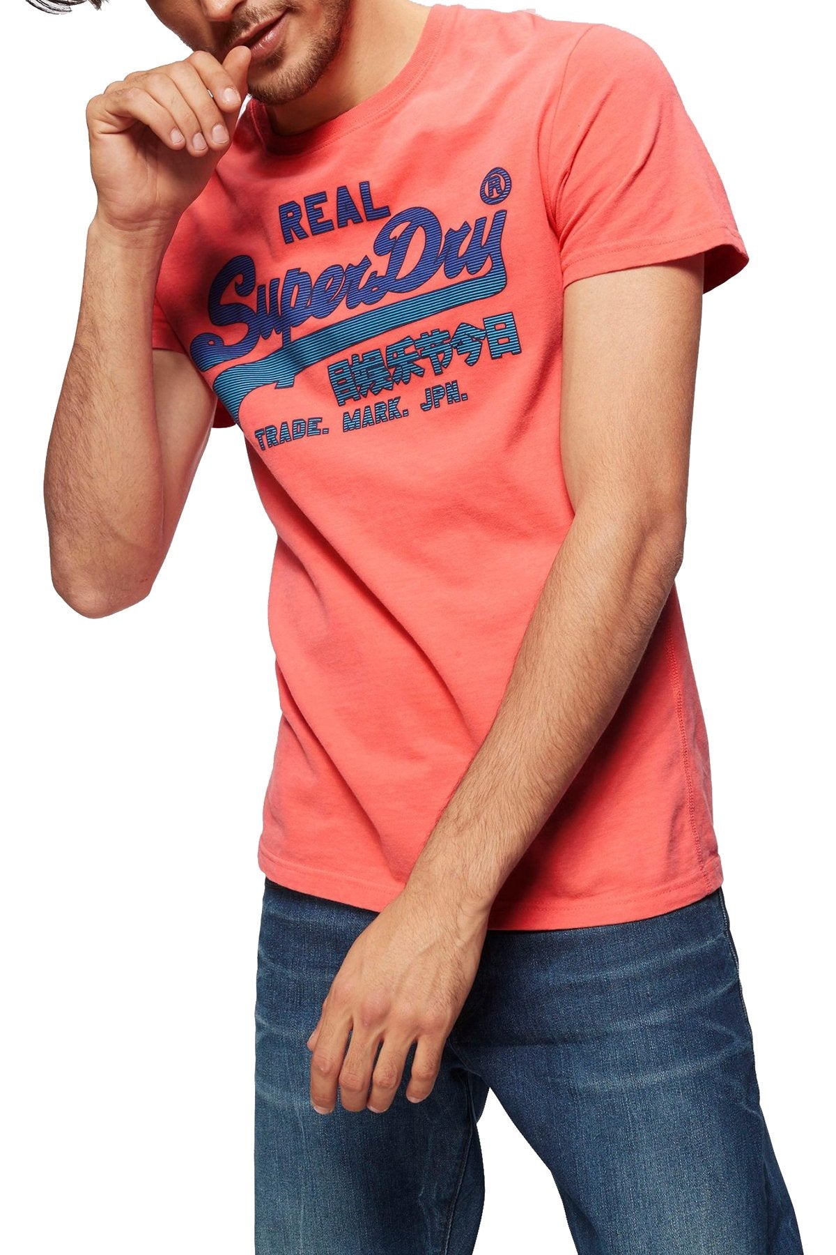 SuperDry Skate-Pink Vintage Logo Fade Mid-Weight Tee