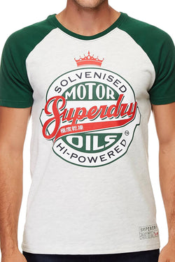 SuperDry Slam-Dunk-Green/Stadium-Silver Reworked Classic Raglan T-Shirt thumbnail 2