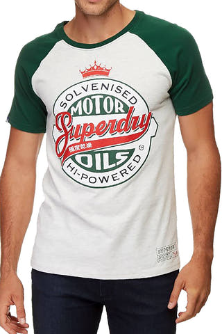 SuperDry Slam-Dunk-Green/Stadium-Silver Reworked Classic Raglan T-Shirt
