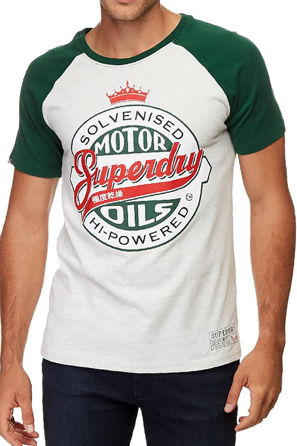 SuperDry Slam-Dunk-Green/Stadium-Silver Reworked Classic Raglan T-Shirt