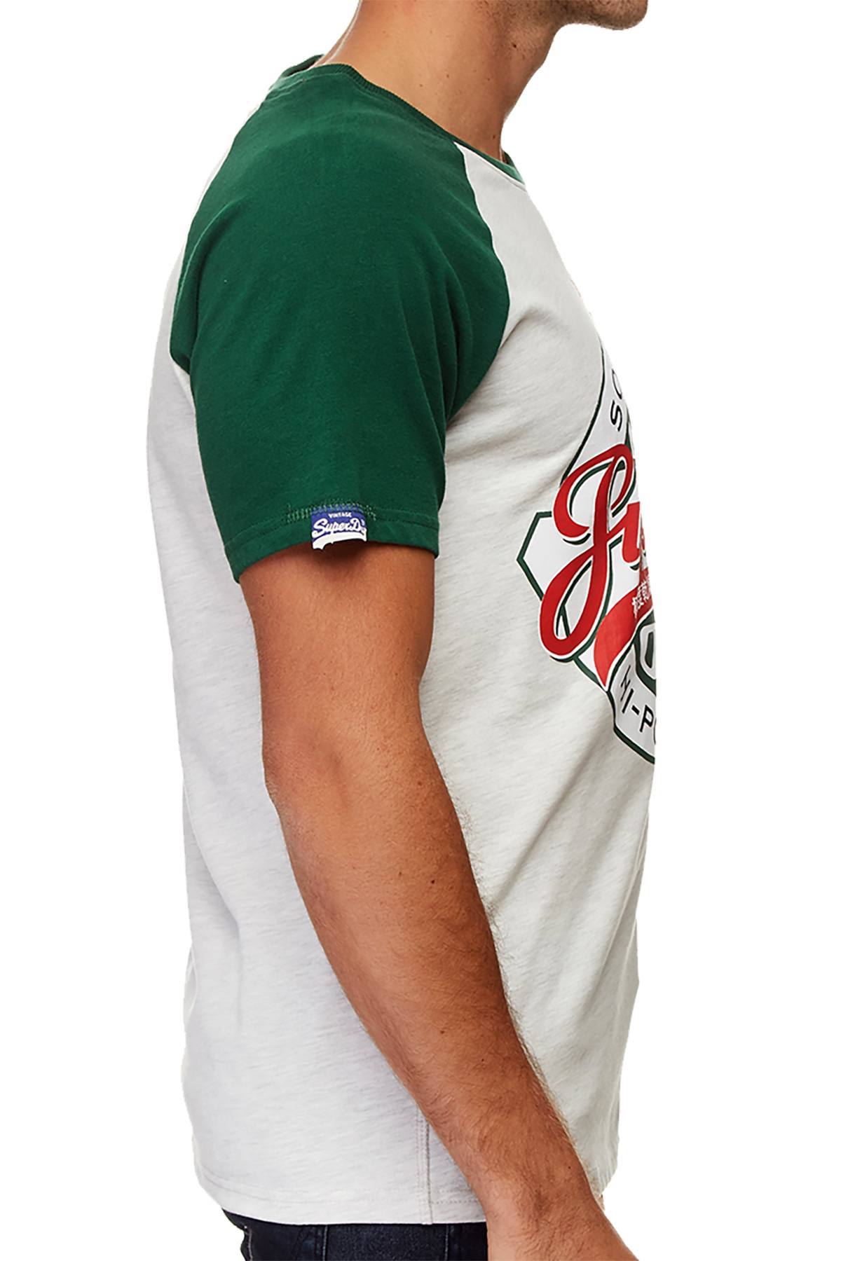 SuperDry Slam-Dunk-Green/Stadium-Silver Reworked Classic Raglan T-Shirt
