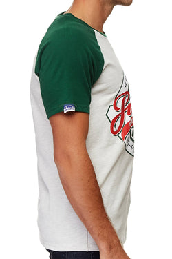 SuperDry Slam-Dunk-Green/Stadium-Silver Reworked Classic Raglan T-Shirt thumbnail 4