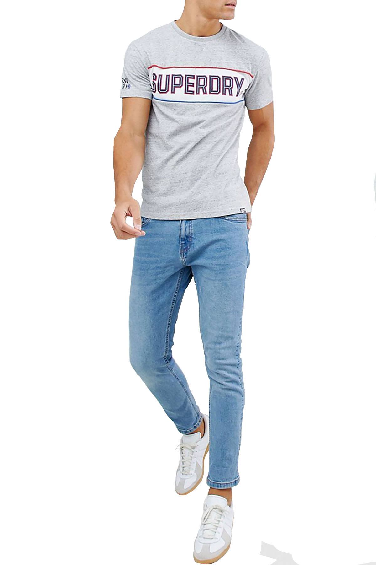 SuperDry Street-Works-Grit Retro Stripe Box-Fit T-Shirt