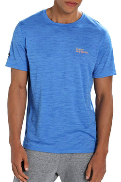 SuperDry Summer-Blue Micro Space-Dye Training T-Shirt thumbnail 1