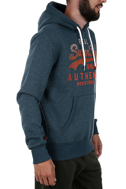 SuperDry Teal-Marl Vintage Authentic Logo Fade Hoodie thumbnail 4