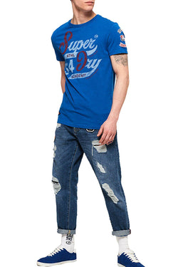 SuperDry Techno-Blue-Marl 54 Academy T-Shirt thumbnail 3