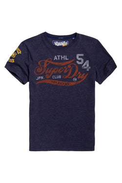 SuperDry Techno-Navy-Marl Academy Athletic T-Shirt thumbnail 2