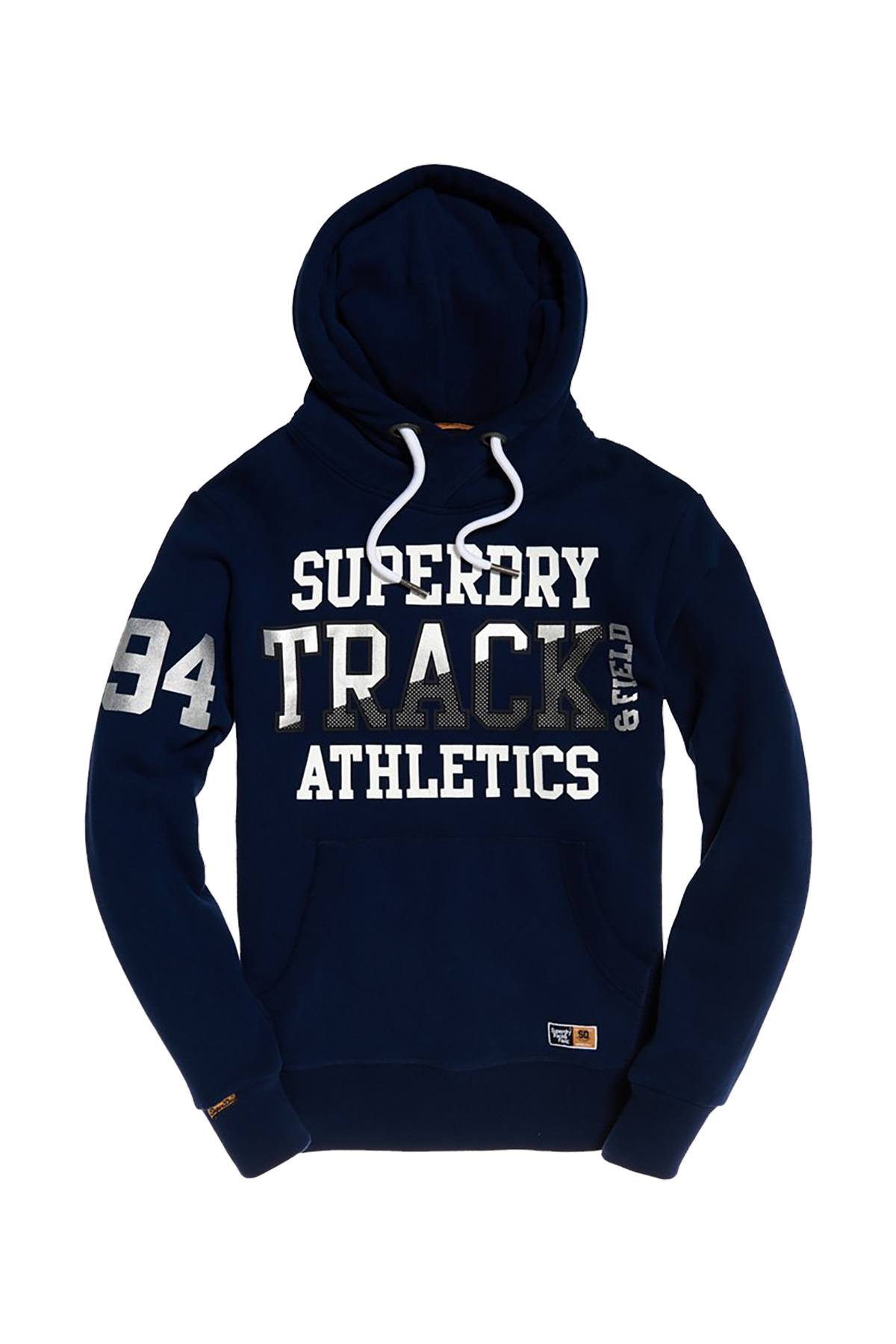 SuperDry Tin-Tab-Navy Super Track Metallic Hoodie