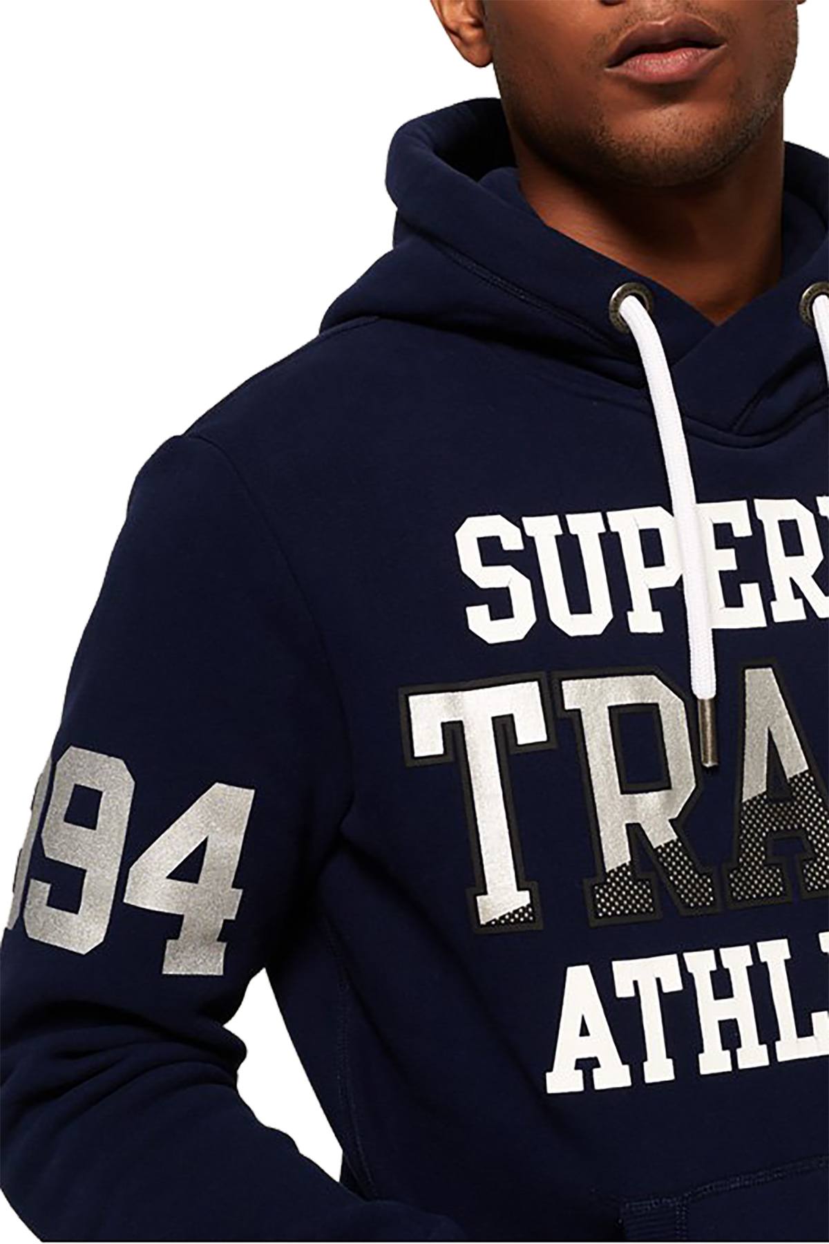 SuperDry Tin-Tab-Navy Super Track Metallic Hoodie