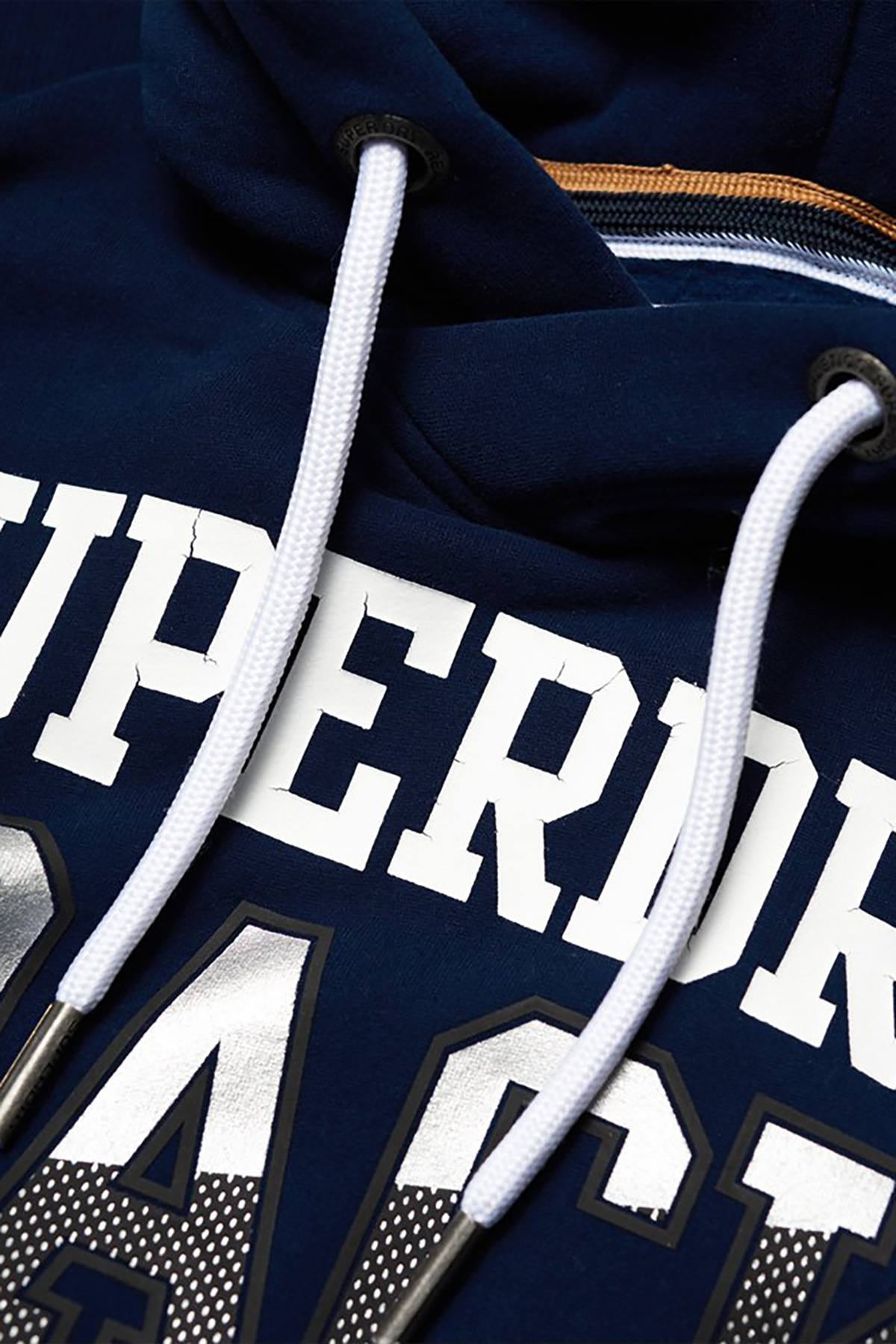 SuperDry Tin-Tab-Navy Super Track Metallic Hoodie