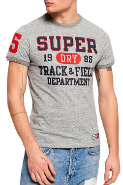 SuperDry Trophy-Grey-Grit Trackster Ringer T-Shirt thumbnail 1
