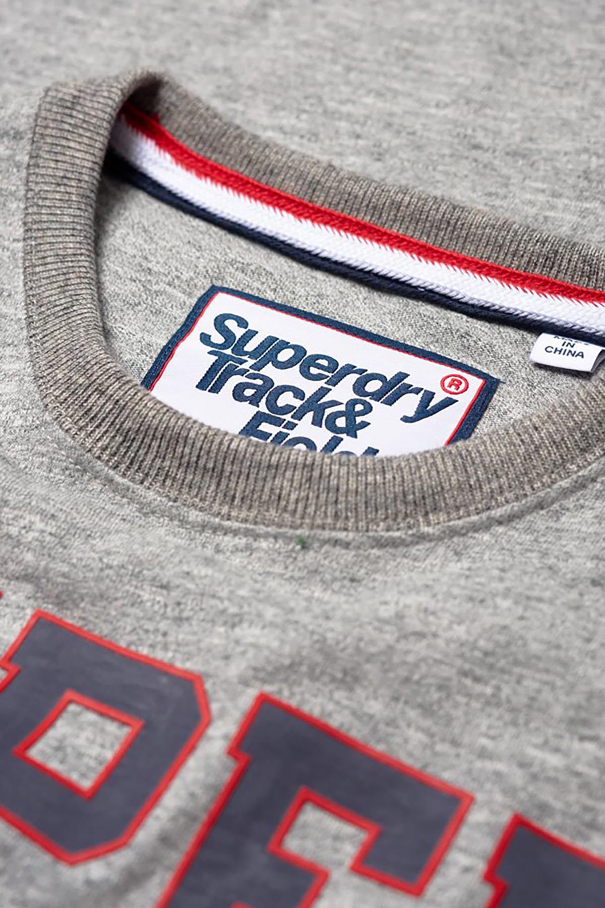 SuperDry Trophy-Grey-Grit Trackster Ringer T-Shirt
