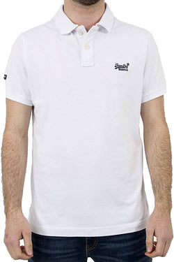 SuperDry White Classic New Fit Pique Polo Shirt thumbnail 2