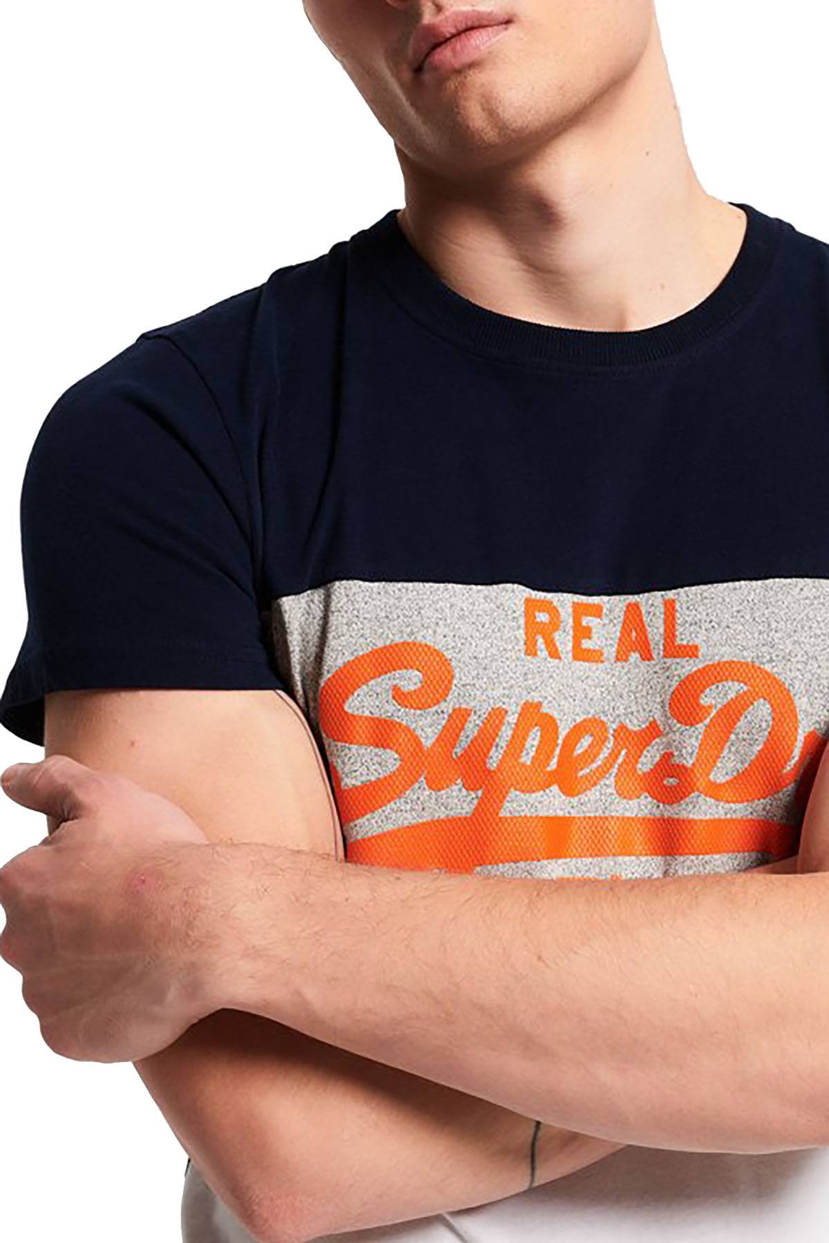 SuperDry White/Grey Vintage Logo Panel T-Shirt