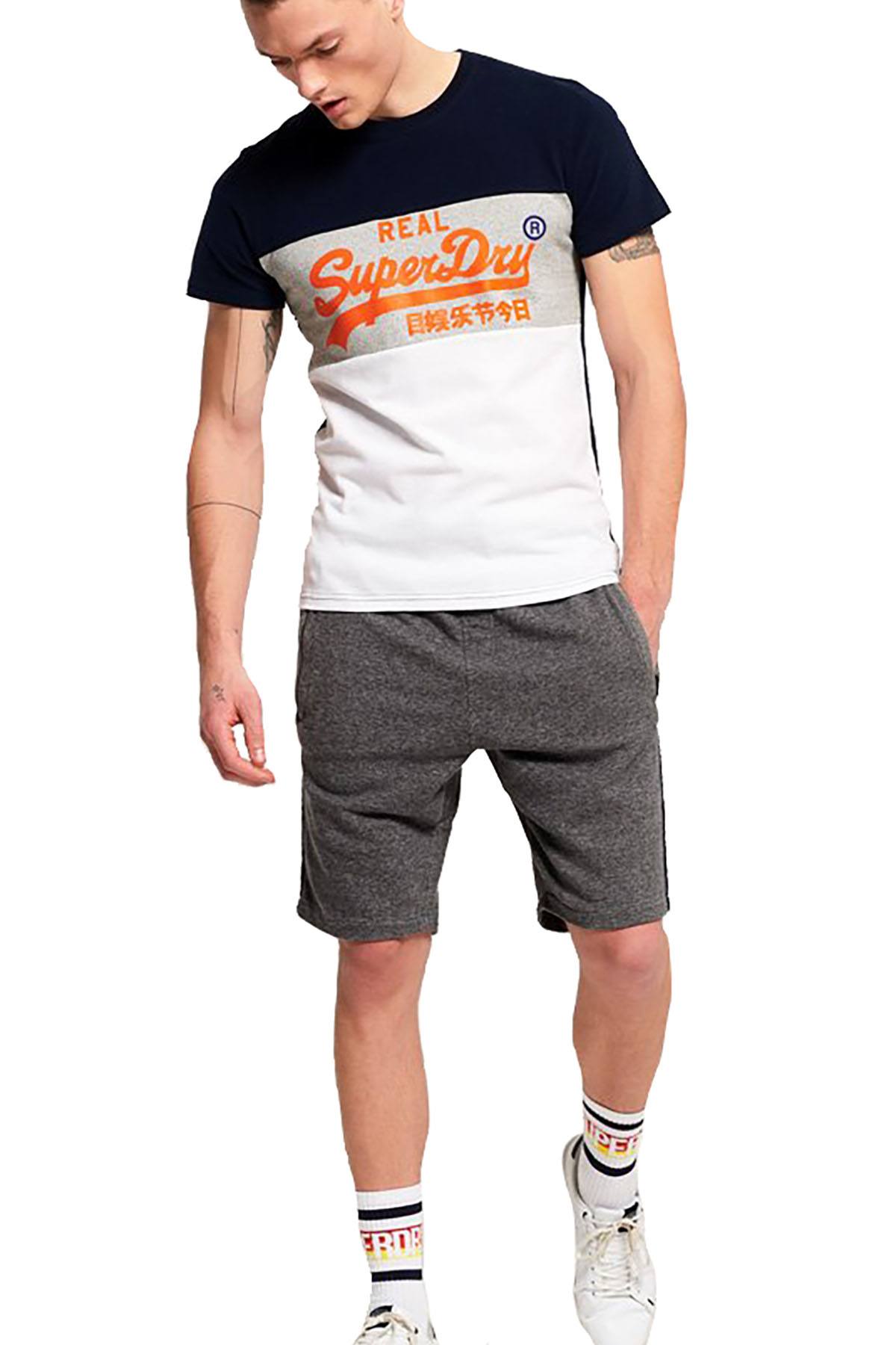 SuperDry White/Grey Vintage Logo Panel T-Shirt