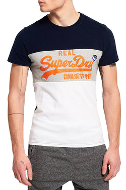 SuperDry White/Grey Vintage Logo Panel T-Shirt thumbnail 1