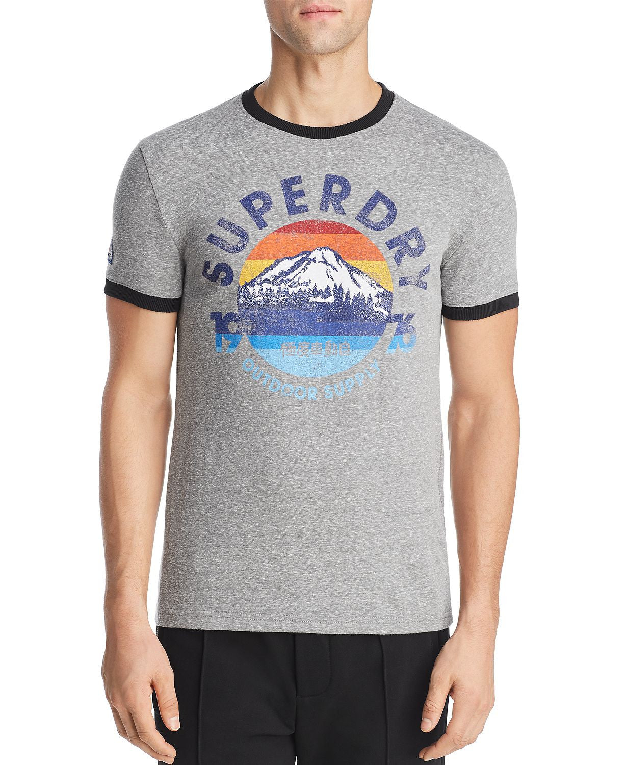 Superdry 76 Graphic Ringer Tee Grey Snowy