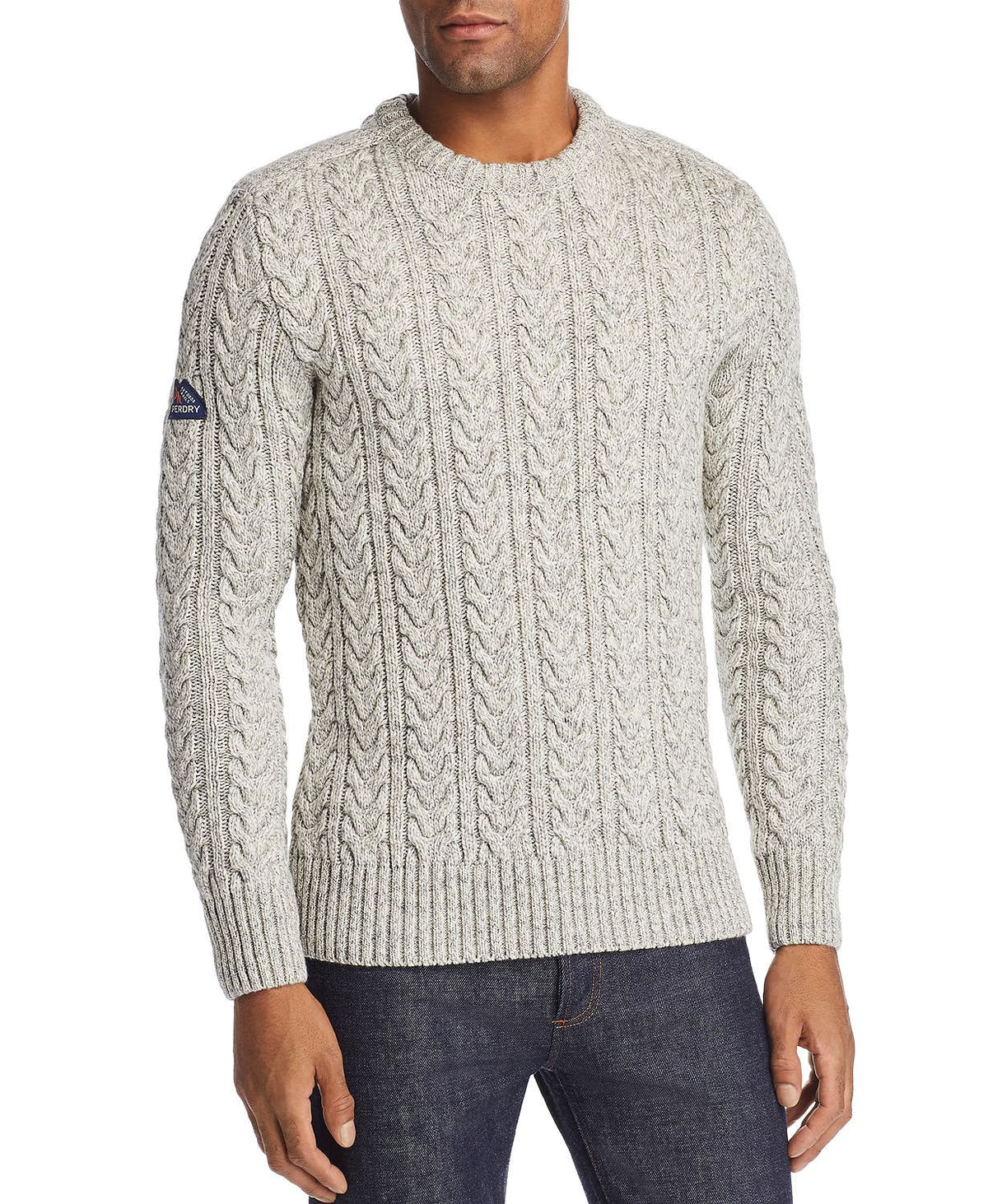 Superdry Jacob Tweed Cable-knit Sweater Concrete Twist