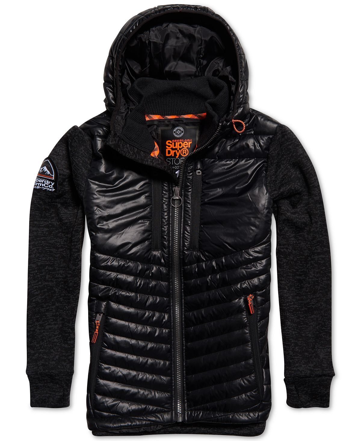 Superdry Storm Hybrid Hoodie Black Granite Marl
