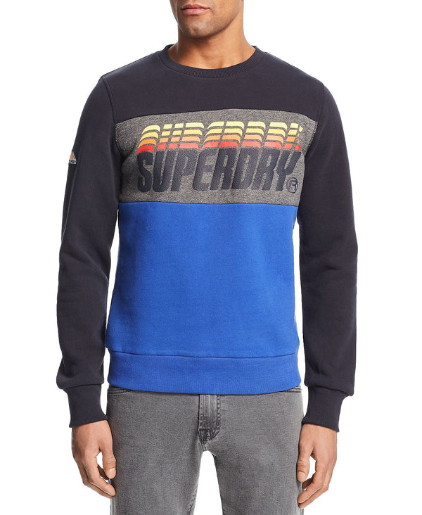 Superdry Vintage Logo-print Color-block Sweatshirt Black/gray/blue
