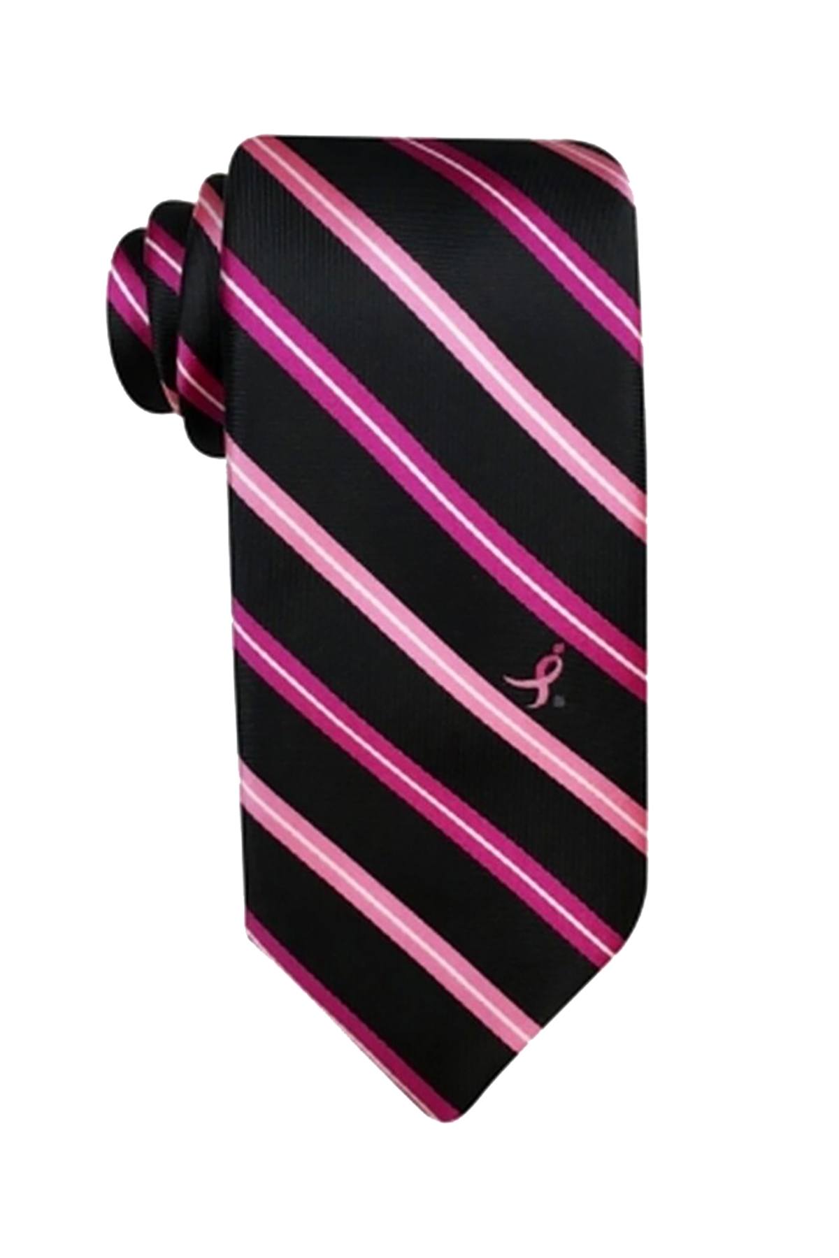 Susan G. Komen Black/Pink Striped 'Knots for Hope' Necktie