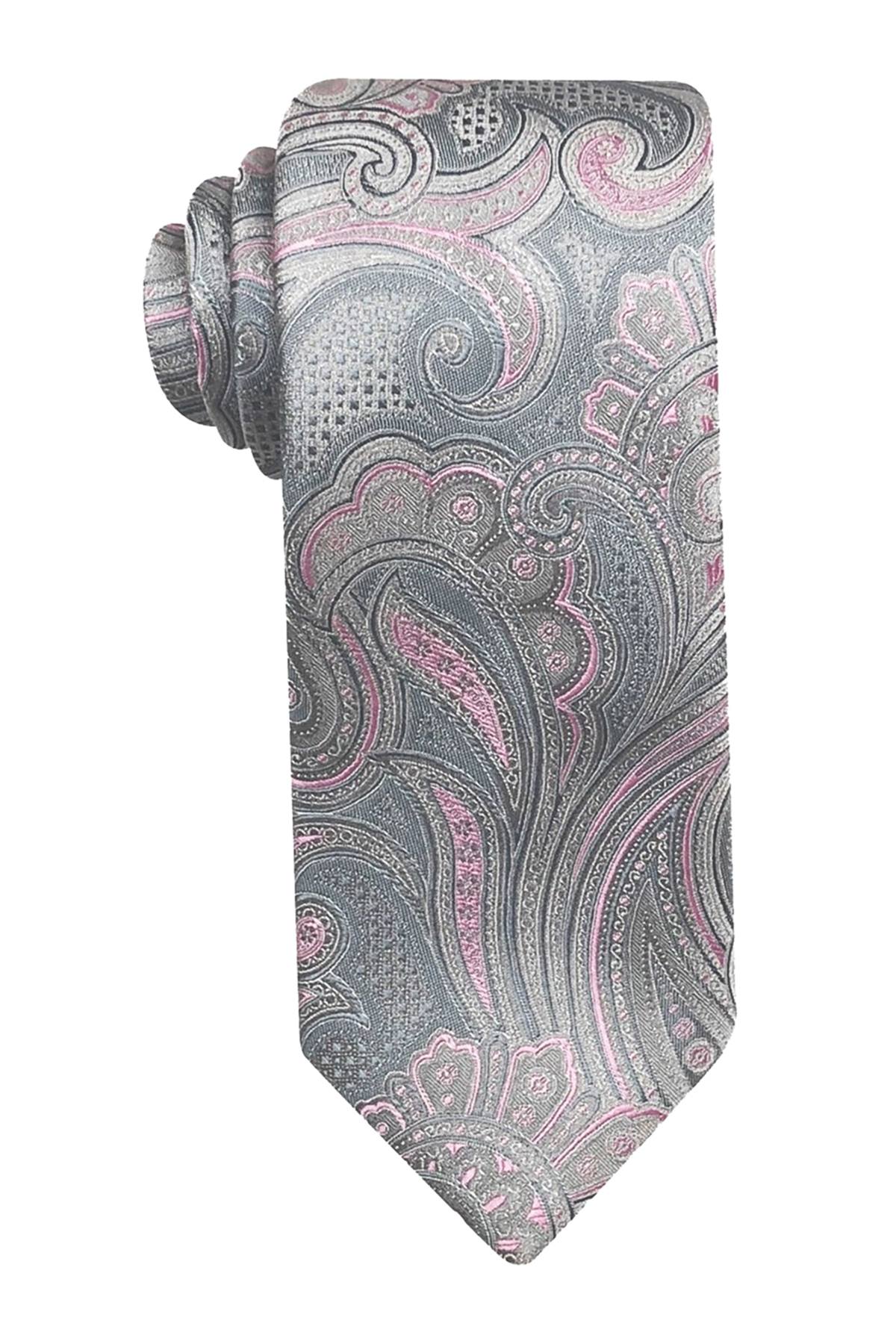 Susan G. Komen Charcoal-Grey/Pink Paisley 'Knots for Hope' Necktie