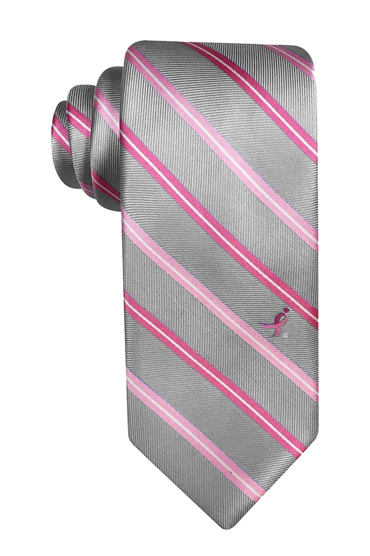 Susan G. Komen Charcoal/Pink Striped 'Knots for Hope' Necktie