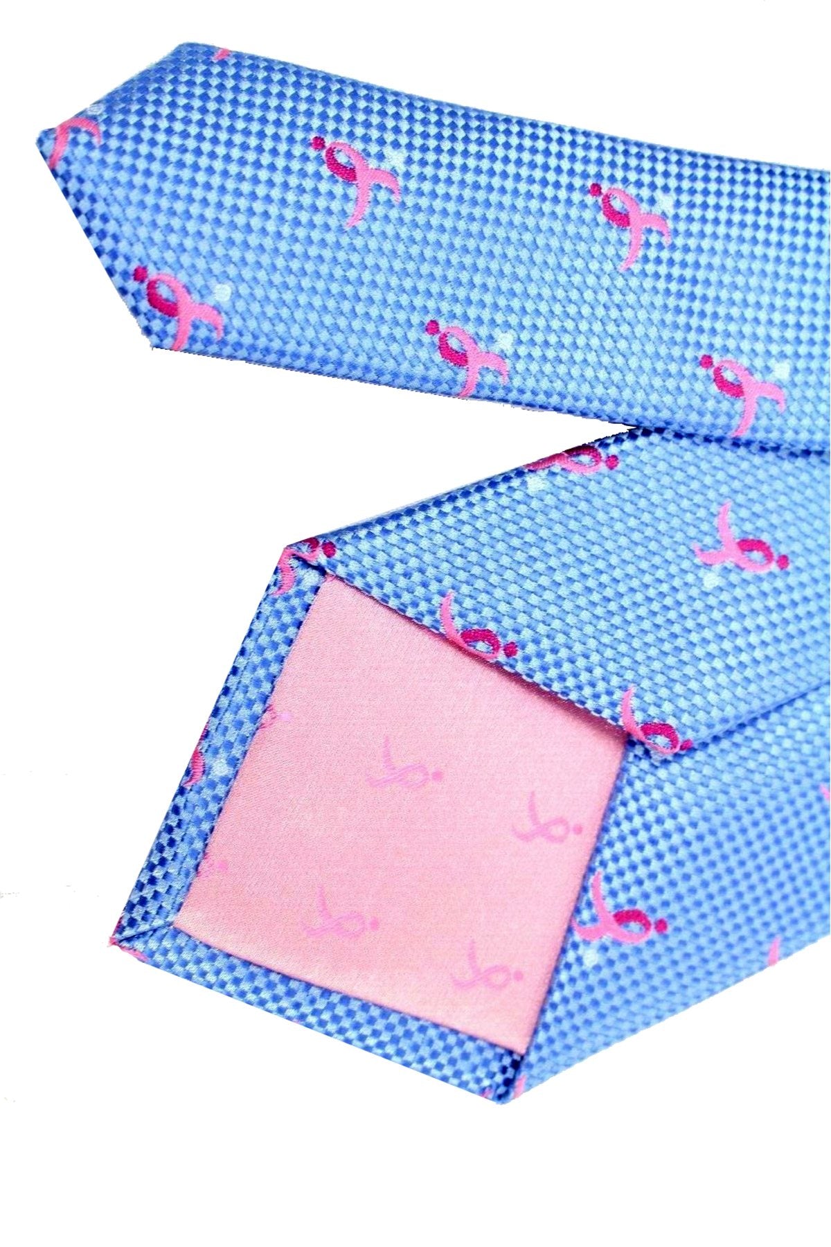 Susan G. Komen Medium-Blue Natte Logo Repeat 'Knots for Hope' Necktie