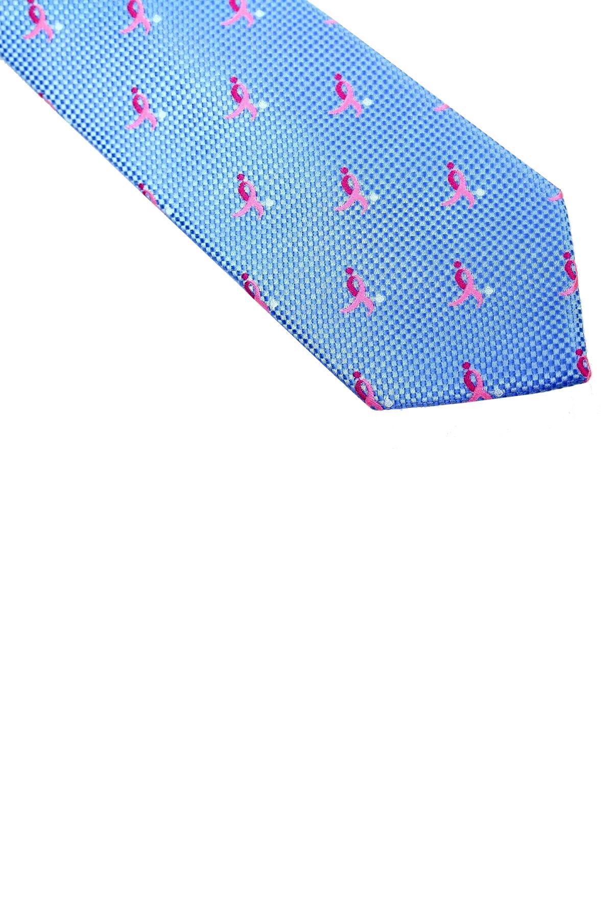 Susan G. Komen Medium-Blue Natte Logo Repeat 'Knots for Hope' Necktie