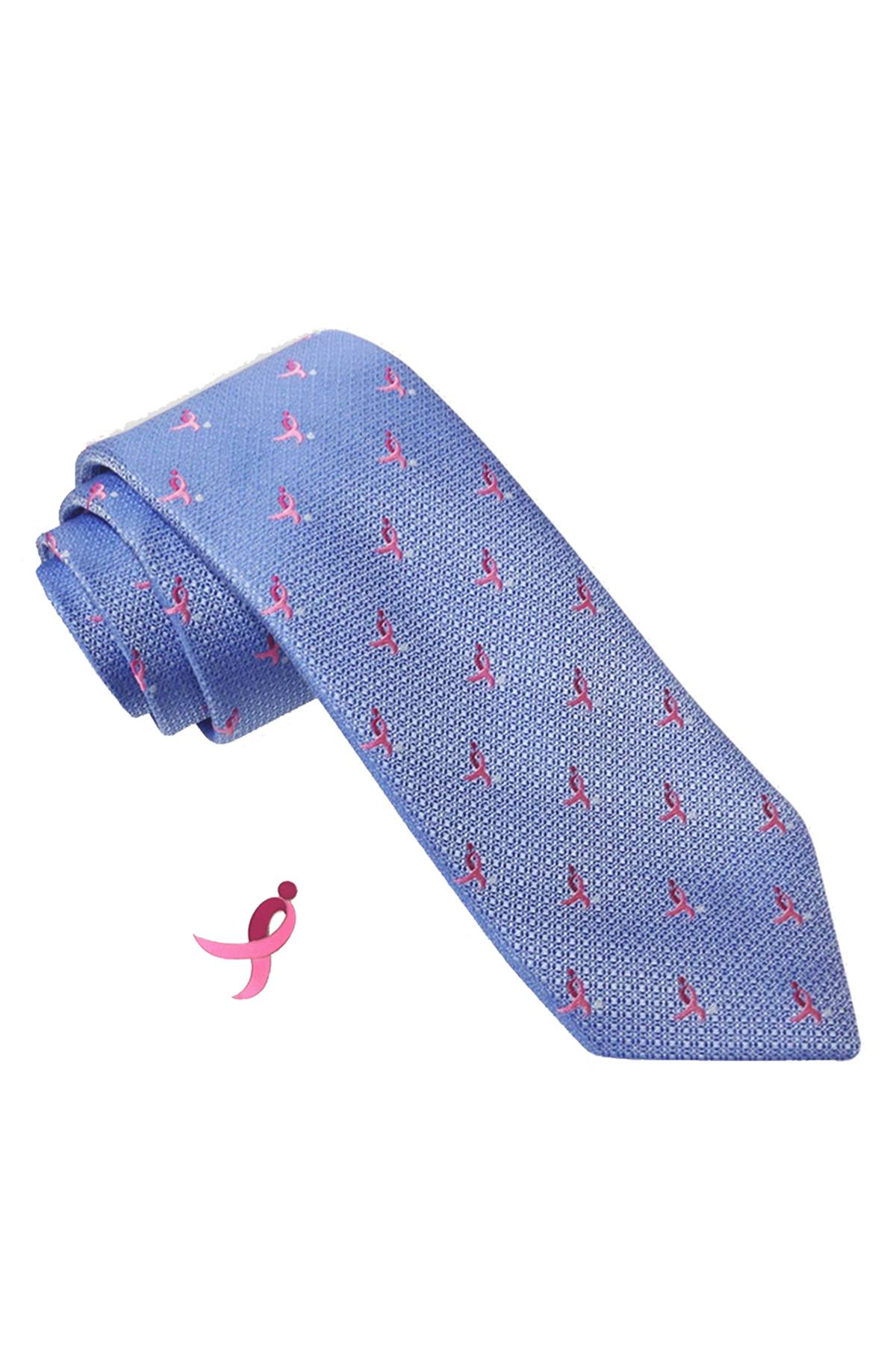 Susan G. Komen Medium-Blue Natte Logo Repeat 'Knots for Hope' Necktie