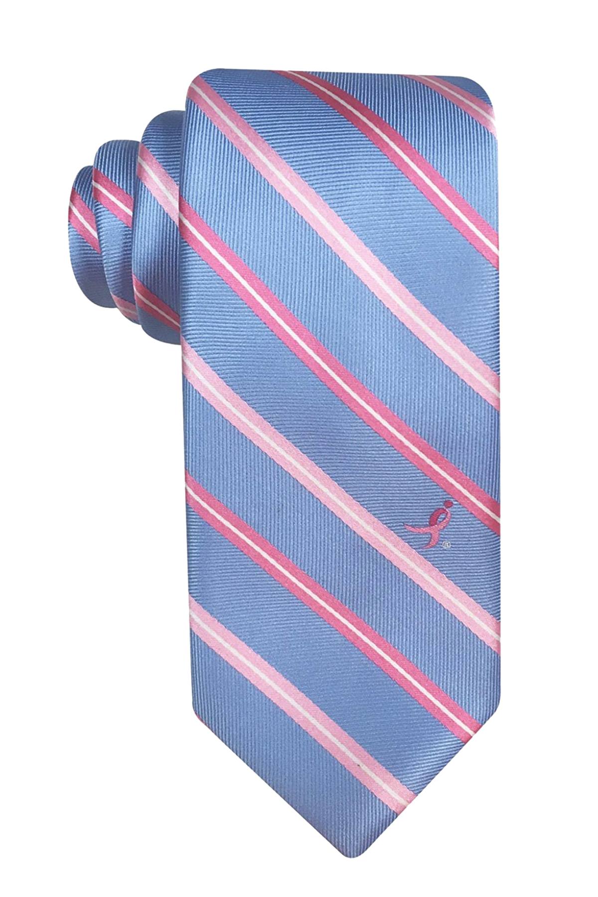 Susan G. Komen Medium-Blue/Pink Striped 'Knots for Hope' Necktie