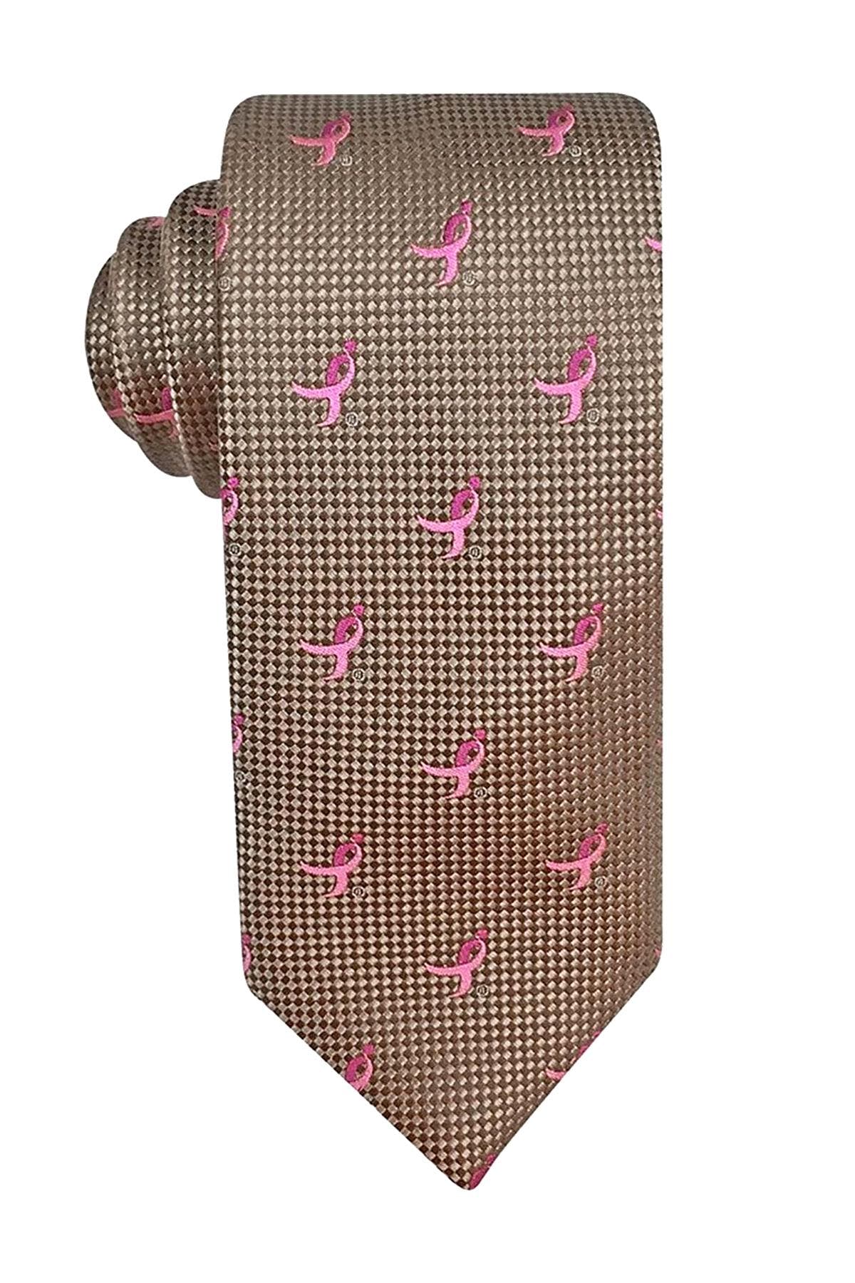 Susan G. Komen Taupe Natte Logo Repeat 'Knots for Hope' Necktie