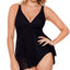 Swim Solutions Crochet Flyaway Tummy-control Swimdress Created For Macy' Black