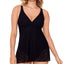 Swim Solutions Crochet Flyaway Tummy-control Swimdress Created For Macy' Black