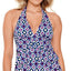 Swim Solutions Jewels Tiered Halter Tankini Top Jewels