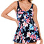 Swim Solutions Lanai Printed Bow-front Tummy Control Swimdress Lanai