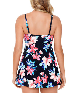 Swim Solutions Lanai Printed Bow-front Tummy Control Swimdress Lanai thumbnail 2