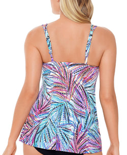 Swim Solutions Palmalicious Printed Princess-seam Tankini Top Palmalicious thumbnail 2