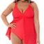 Swim Solutions Plus Crochet Flyaway Tummy Control Swimdress Crochet Coral